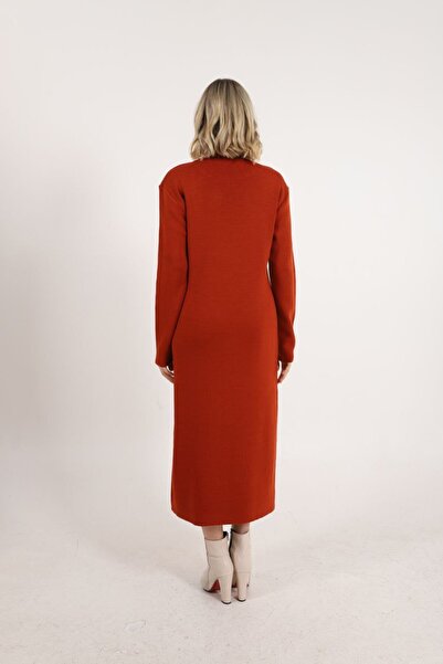 ALCHON Велосипедний круглий комір, довгі рукави, середньої довжини, базовий, простий, зимовий трикотажний сукня