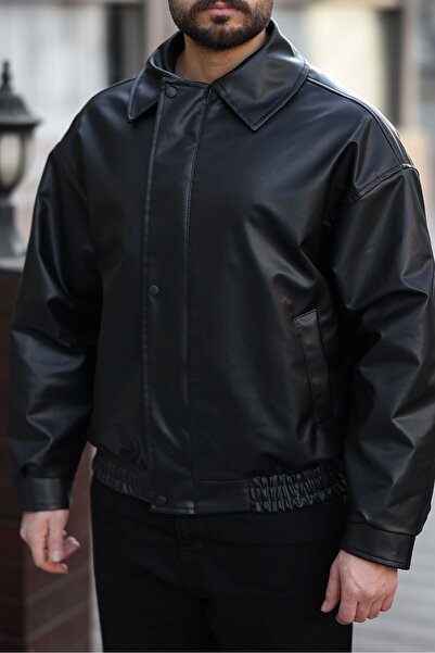 FREED MOND ретро мъжка черна кожена яке