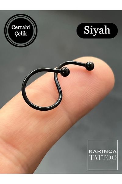 Karınca Piercing Helix Industrial Bridge Ear Piercing For Black Spiral Two Holes