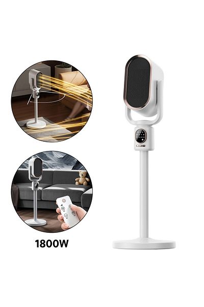 Generic Electric smart heater rotating fan with light and remote control 1800W
