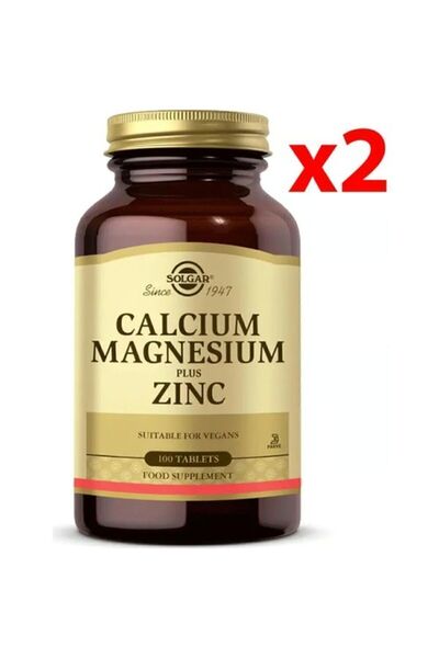 Solgar Calcium Magnesium Plus Zinc 100 Tablet 2 Adet