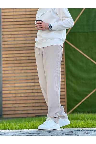 ElitWear Men's Ribbed Fabric Relaxed Trousers