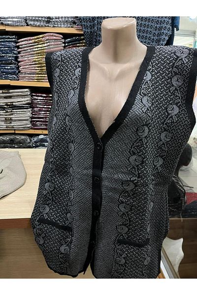 TCR Women's Knitwear Buttoned Pocket Patterned Vest