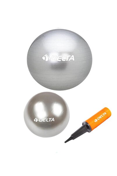 Delta 55 Cm Pilates Ball and 25 Cm Balance Ball Pump Set Suitable for 140 Cm ...