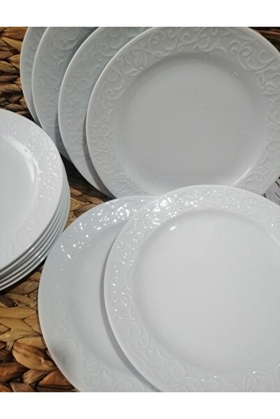 Güral Güral Porcelain Spice Plate Sade 12 Pcs 20 cm Cake Plate