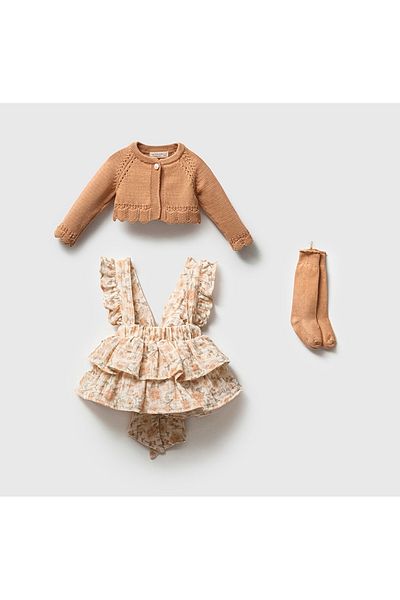 Nipperland Natural Cotton Vintage Set with Skirt and Bolero