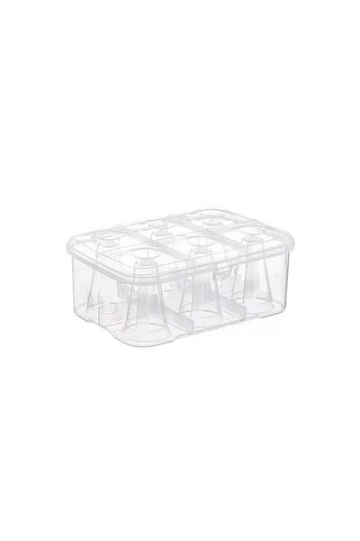 ÇERÇİCİ Water Cup Carrying Box Transparent - 6 Cup Capacity Picnic Box