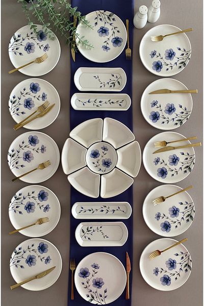 VENÜS HOME DECORATION Purple Violet 12-Piece 23 Piece Breakfast Set