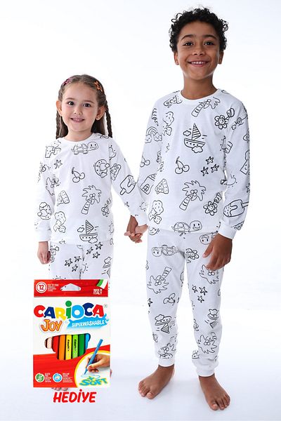 ZUZUNGA Cele mai drăguțe figurine pot fi vopsite cu un creion special Seturi de pijamale pentru copii (Set de 12 creioane Cadou)