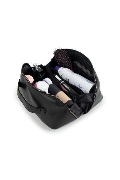 FDF STORE Многофункционална чанта за грим с дръжка и голямо отделение, органайзер за козметика за пътуване