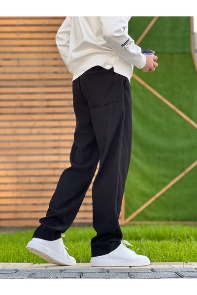 ElitWear Men's Ribbed Fabric Relaxed Trousers