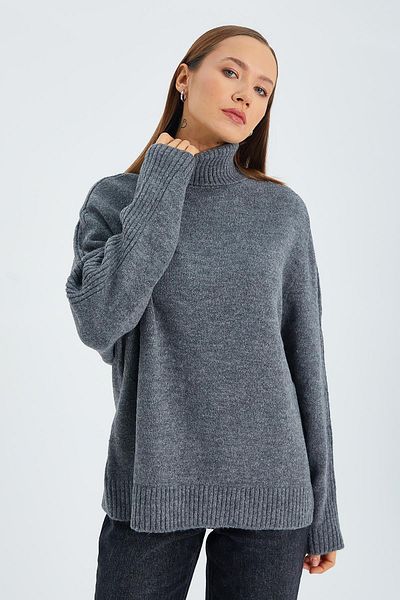 Mixray 6907 Anthracite Women's Knitwear Sweater - Wicked Detail