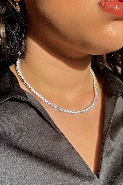 Spossy Silver Jewelry 925 Ayar Gümüş, 4mm +A Kalite Zirkon Taşlı, Pırlanta Ki...