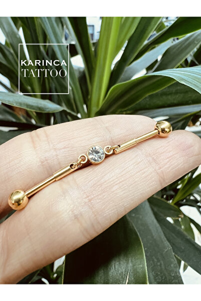 Karınca Piercing Zincir Taşlı Estetik Kulak Endüstriyel Köprü Piercing (industrial)