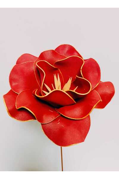 OSO HOME TEK DAL LATEX BÜYÜK KAFA GÜL KIRMIZI 60 CM
