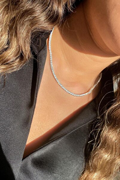 Spossy Silver Jewelry 925 Ayar Gümüş, 2,5mm +A Kalite Zirkon Taşlı, Pırlanta ...