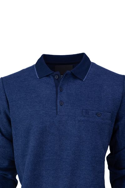 Oppland Pulover de iarnă pentru bărbați, tricotat din bumbac, cu nasturi, guler polo, cu buzunare, mânecă lungă, model Rennes, confortabil