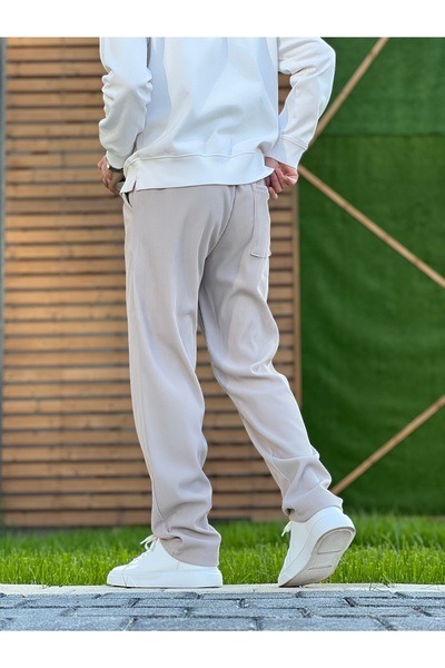 ElitWear Men's Ribbed Fabric Relaxed Trousers