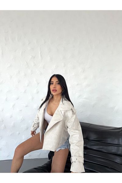 Ekim Store Δερμάτινο μπουφάν Cape Oversize Crop