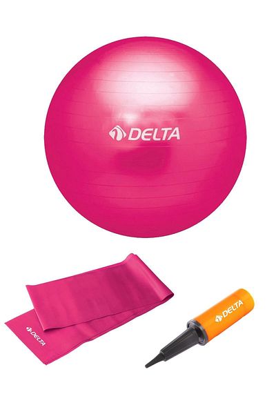 Delta Pilates Ball and Tape Pump - 55 cm and 120 cm Length, Set of 3 Suitable for 140 cm - 159 cm Range