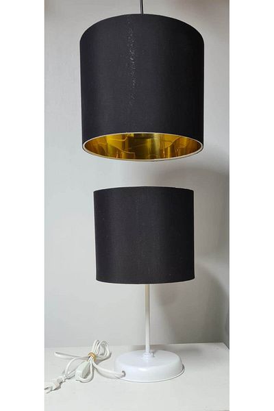 TEKAY AYDINLATMA Black Gold Chandelier Lampshade Set