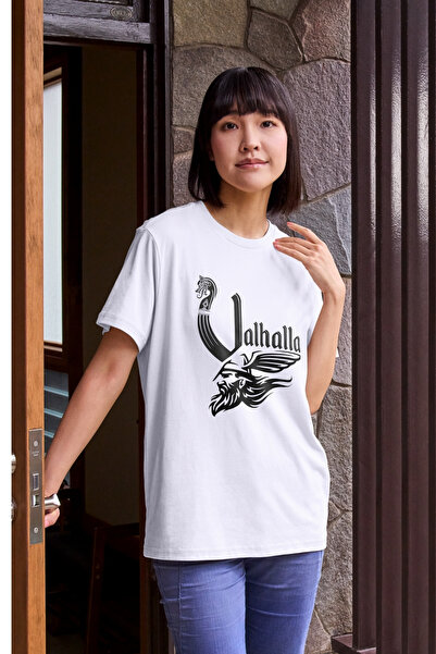 Texclusive Bela unisex majica Vikings Valhalla