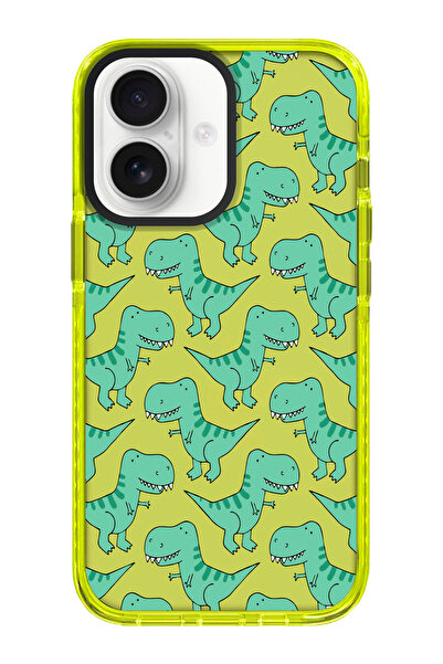 shoptocase iPhone 16 PLUS Dinozor Desenli Impacts Telefon Kılıfı