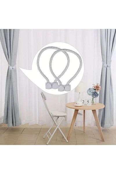 safestore 2Pcs Square Model Magnetic Curtain Clips - Interior Decoration Buckle Curtain Holder Accessory