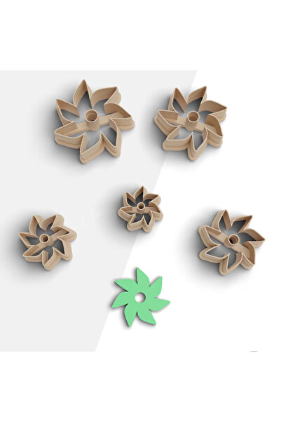 flament aşk Twisted Flower Shaped Polymer Clay Mold, Earring Mold, Jewelry Mo...