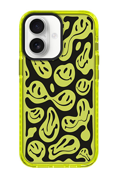 shoptocase iPhone 16 PLUS Gülenyüzler Desenli Impacts Telefon Kılıfı