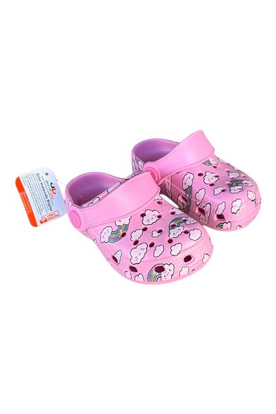 AkınalBella Akinalbella Baby Girl Pink Printed Light Sole Slippers Sandals