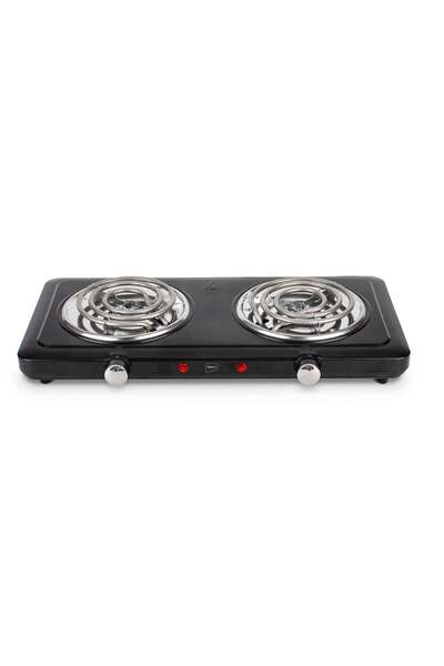 İMPEX 2 Burner Electric Stove 2000W Double Coil Hot Plate | Fast Heating | Black
