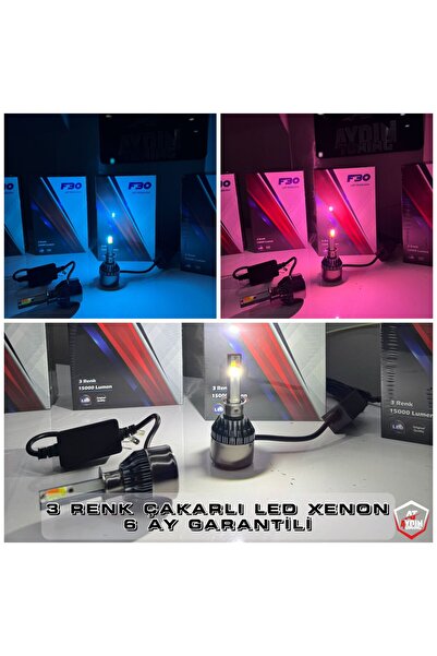 at aydın tuning H3 ÇAKARLI 3 RENK LED XENON / PEMBE + BEYAZ + BUZ MAVİ 15.000 LÜMEN