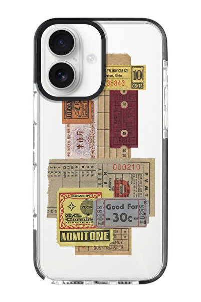 shoptocase حافظة هاتف آيفون 16 بلس بيليه تذكرة منقوشة