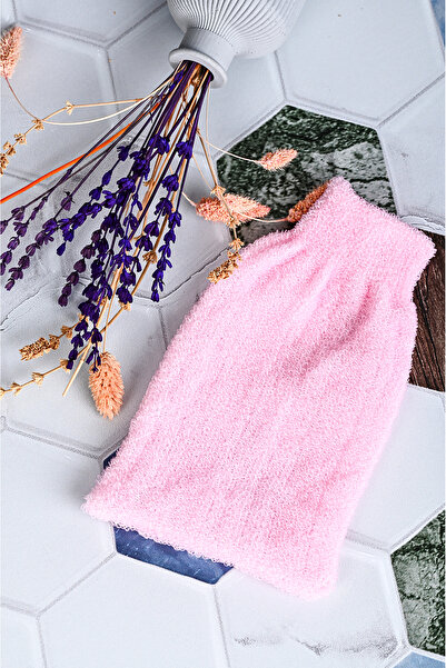 new tweet موزع صابون الحمام الوردي من الفوم وحقيبة من ألياف التدليك