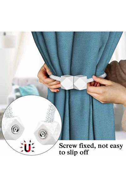 safestore 2Pcs Square Model Magnetic Curtain Clips - Interior Decoration Buckle Curtain Holder Accessory