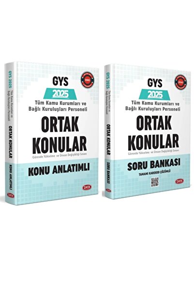 Data Yayınları Data 2025 Gys Tüm Kamu Kurumları Için Ortak Konular Konu Soru ...