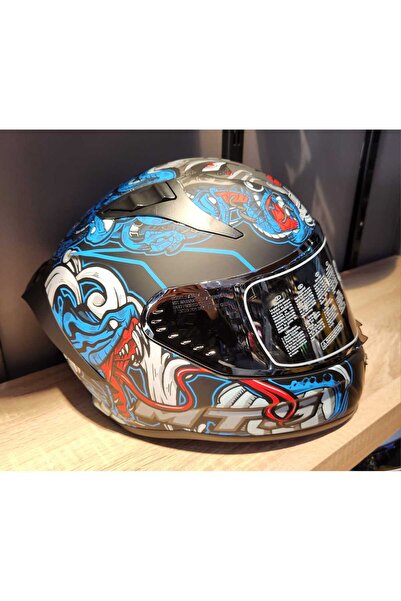 MTS FX-201 MYTH MAVİ MİRROR VİZÖRLÜ KAPALI KASK