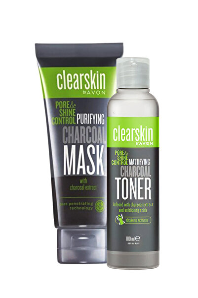 AVON Clearskin Pore Shine Kömür Maske ve Matlaştırıcı Tonik Paketi