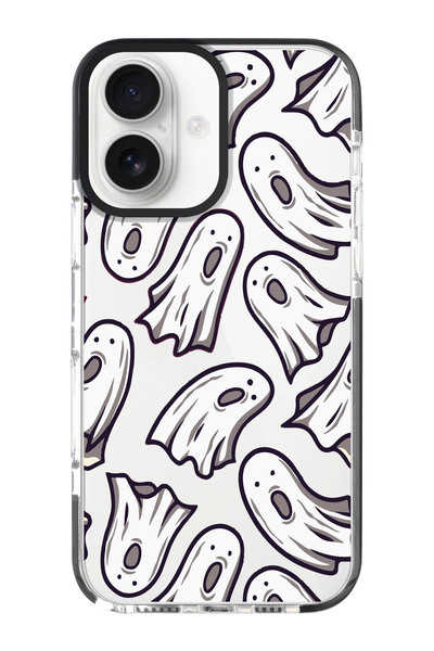 shoptocase حافظة هاتف Ghosts Pattern باللون الأسود متوافقة مع هاتف iPhone 16