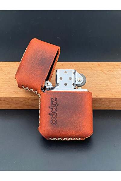 Ersoy El yapımı deri kılıflı benzinli zippo çakmak