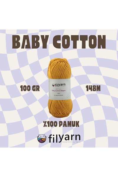 Filyarn 100 γραμμάρια Oeko-tex Certified Cotton Yarn για μωρό και γιλέκο - Σχέδιο πλεξίματος χειρός