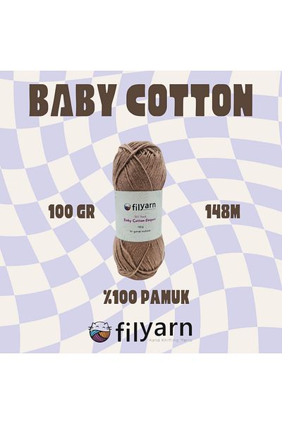 Filyarn 100 γραμμάρια Oeko-tex Certified Cotton Yarn για μωρό και γιλέκο - Σχέδιο πλεξίματος χειρός