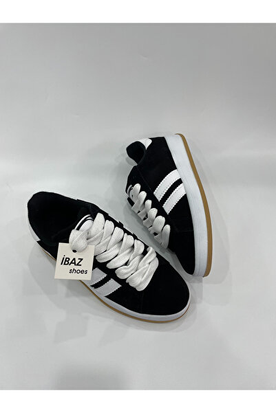 İBAZ Černé tenisky Cmp s bílými pruhy a hnědou podrážkou