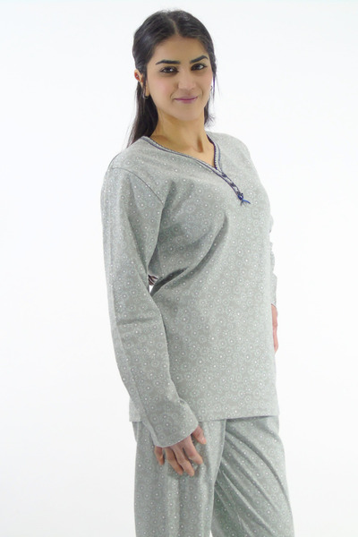 mefa Çiçek Desenli İnterlok Pijama Takımı