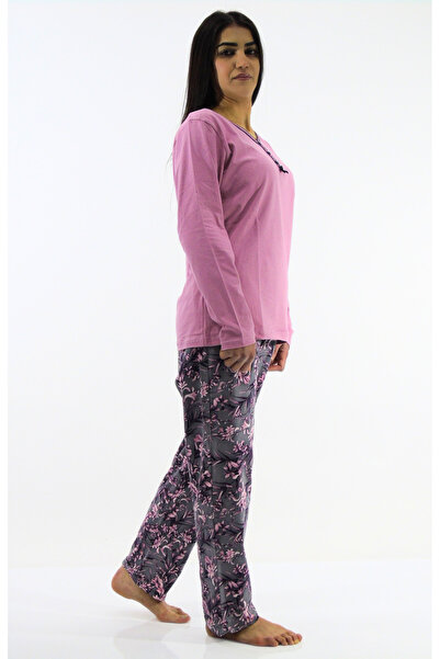 mefa Çiçek Desenli İnterlok Pijama Takımı