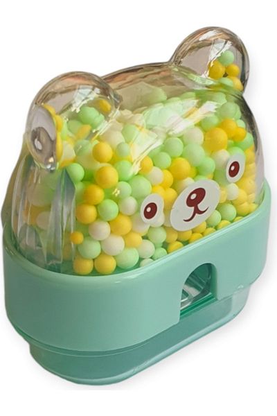Modellino Colorful Teddy Bear Sharpener with Beads and Trash - Mk-4035 Micro, 1 Piece
