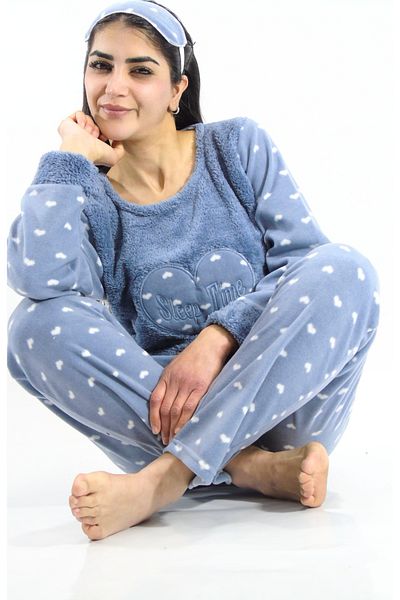 mefa Set de pijamale din lână cu gâtul rotund