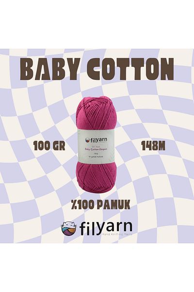Filyarn 100 γραμμάρια Oeko-tex Certified Cotton Yarn για μωρό και γιλέκο - Σχέδιο πλεξίματος χειρός