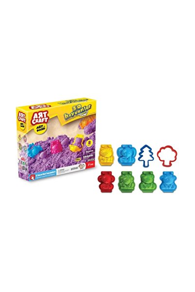 DeYiDo 3D Hayvanlar Kum Seti - Kinetik Kum Set - Şekilli Oyun Kumu - Eğitici Eğlenceli Kum Oyunu (500gr)